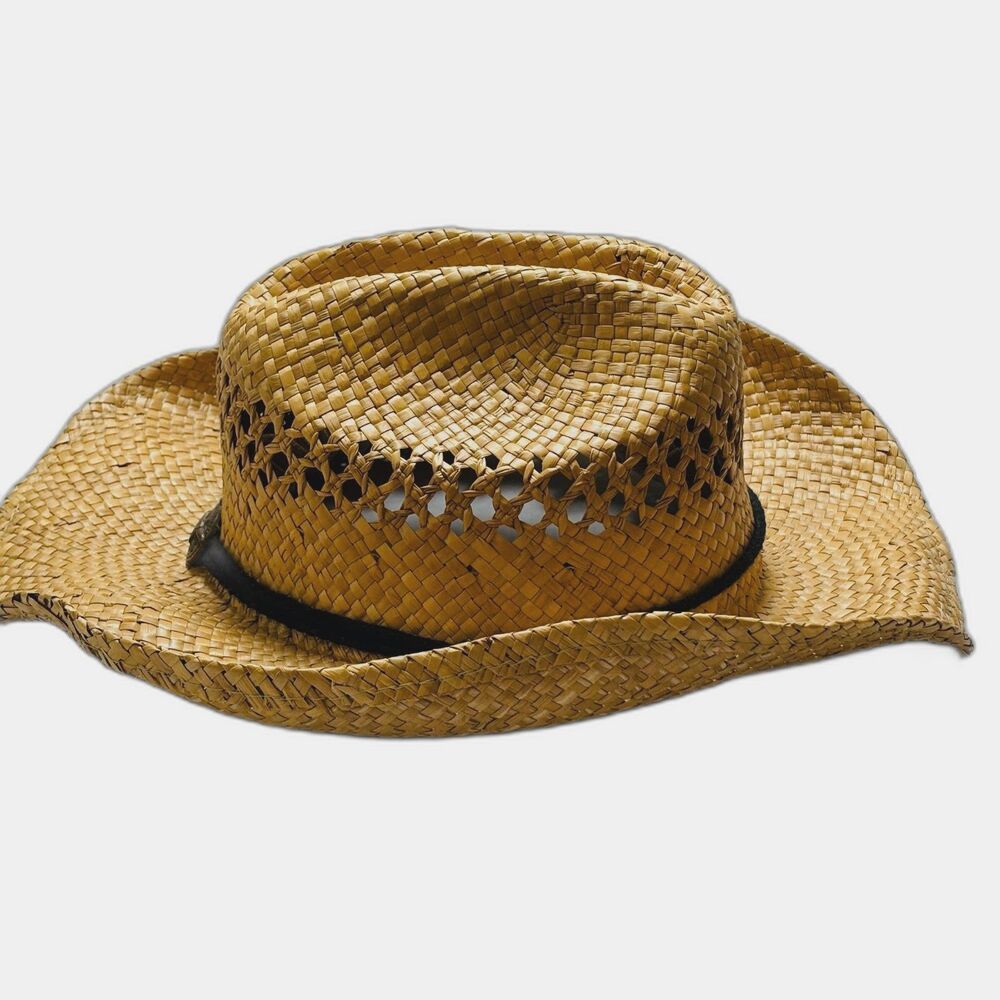 Dorfman Pacific Co Authentic Seagrass Straw Western Hat Steer Head Emblem Unisex - Picture 2 of 7